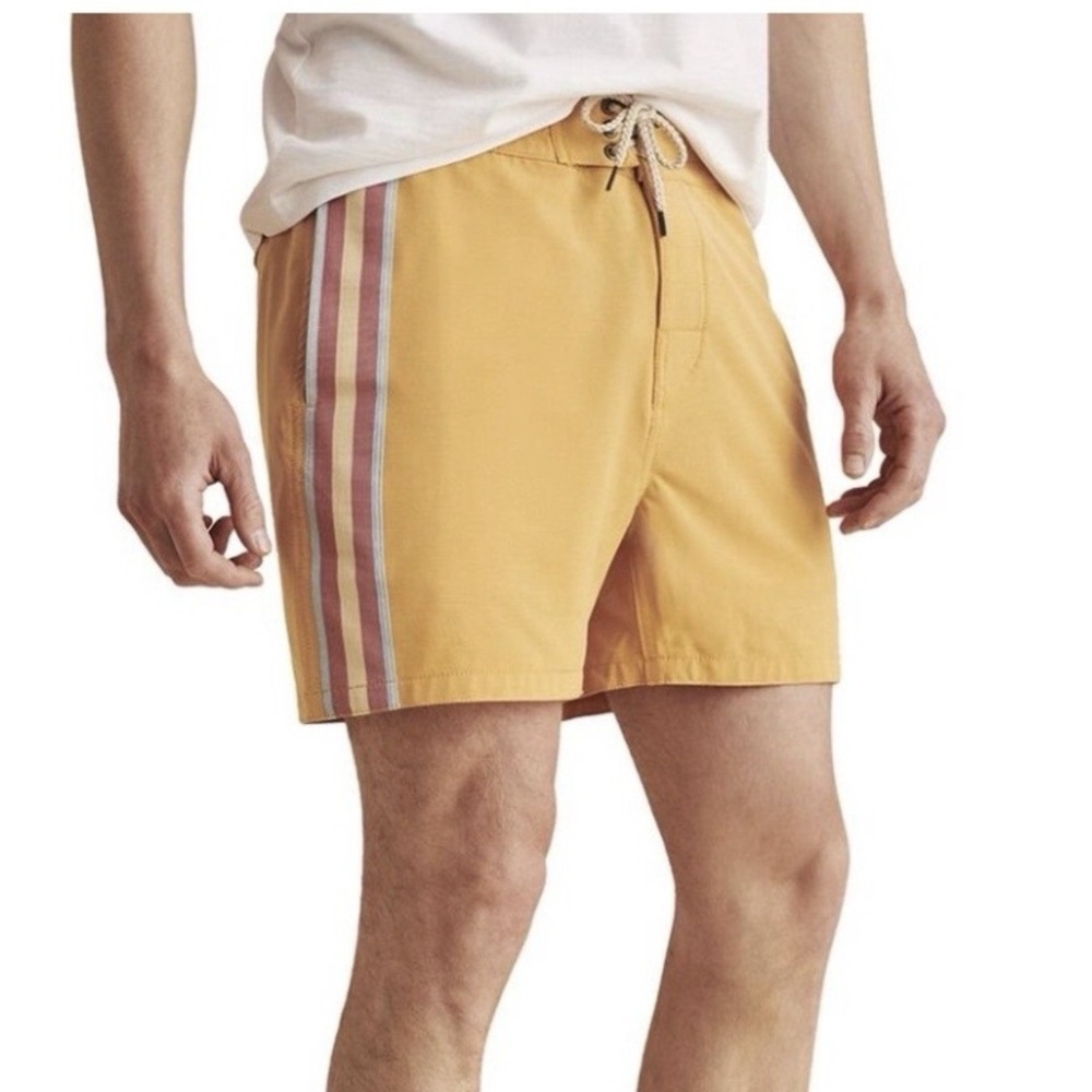 Faherty Retro Surf Stripe 5in Boardshort Swim Beach NWT 5" inseam Men's 33